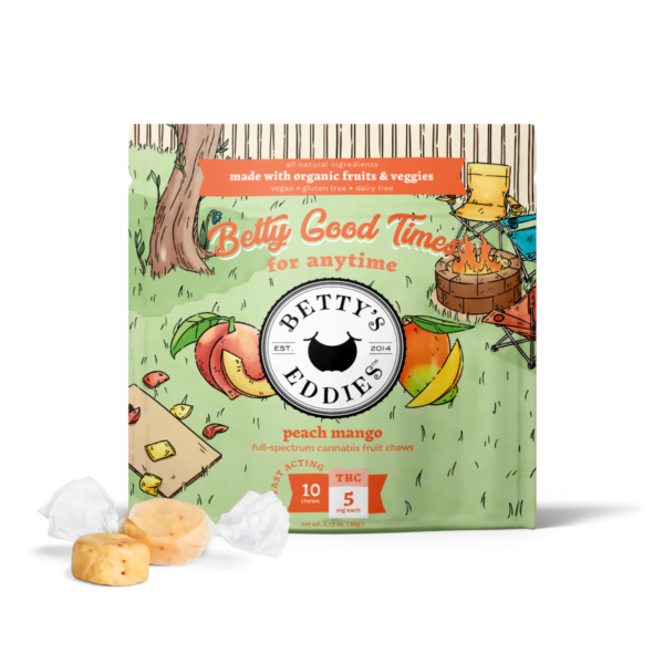 Peach Mango | Fruit Chews | 50mg Strain | Bettys Eddies