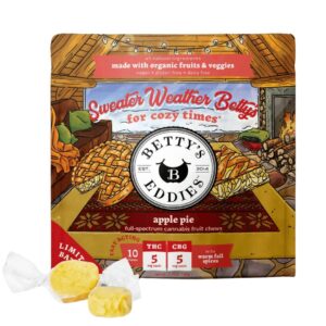 Apple Pie | Fruit Chews | THC: 50mg CBG: 50mg | 1:1 Strain | Bettys Eddies