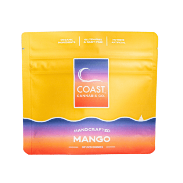 Mango | Happy | Gummies | 100MG THC Strain | Coast Cannabis