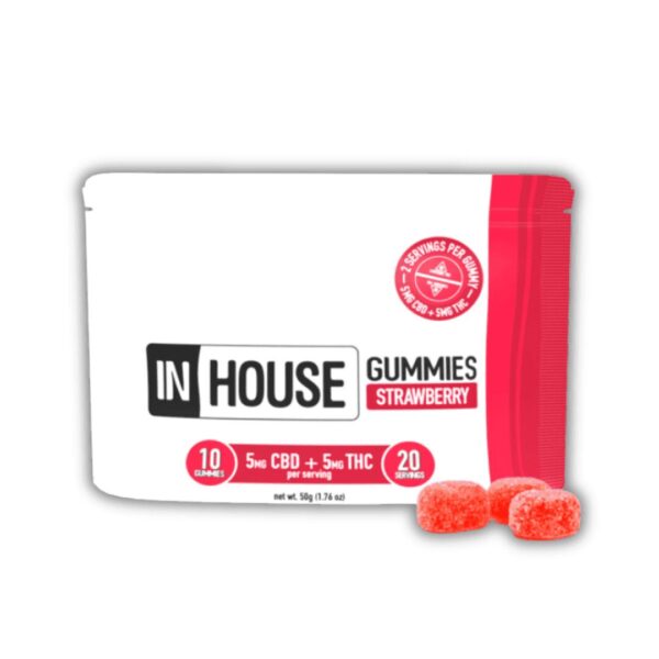 Strawberry - Fast Acting - Vegan Relax Gummy - 1:1 - THC:CBD - 200mg Strain | In House
