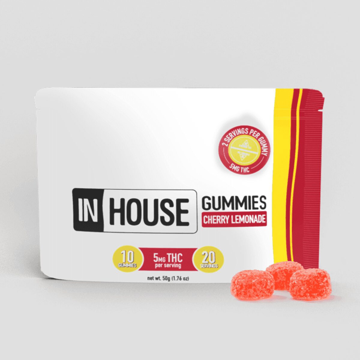 cherry lemonade - fast acting -  vegan thc gummies - 100mg strain | in house | rolling releaf Cherry Lemonade - Fast Acting -  Vegan THC Gummies - 100mg Strain | In House