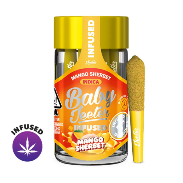 Mango Sherbet | Baby Jeeter | Infused | Pre Roll | 5pk | 2.5g Strain | Jeeter