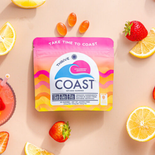 Strawberry Lemonade | Thrive Gummies | 400mg | 2:1:1 | CBG:CBC:THC Strain | Coast Cannabis