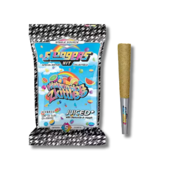 Watermelon Zkittlez - Diamonds and Hash Infused Pre Roll - 5 x 0.7g Strain | Sluggers