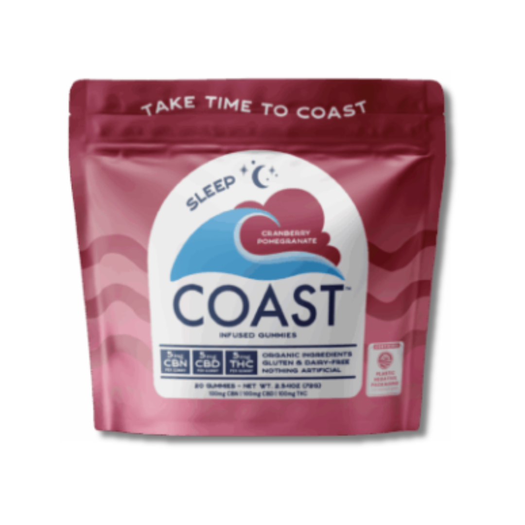 Cranberry Pomegranate | Sleep | Gummies | 300mg | 1:1:1 | THC:CBD:CBN Strain | Coast Cannabis