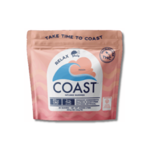 Peach | Gummies | 20:1 | 400mg CBD | 20mg THC Strain | Coast Cannabis