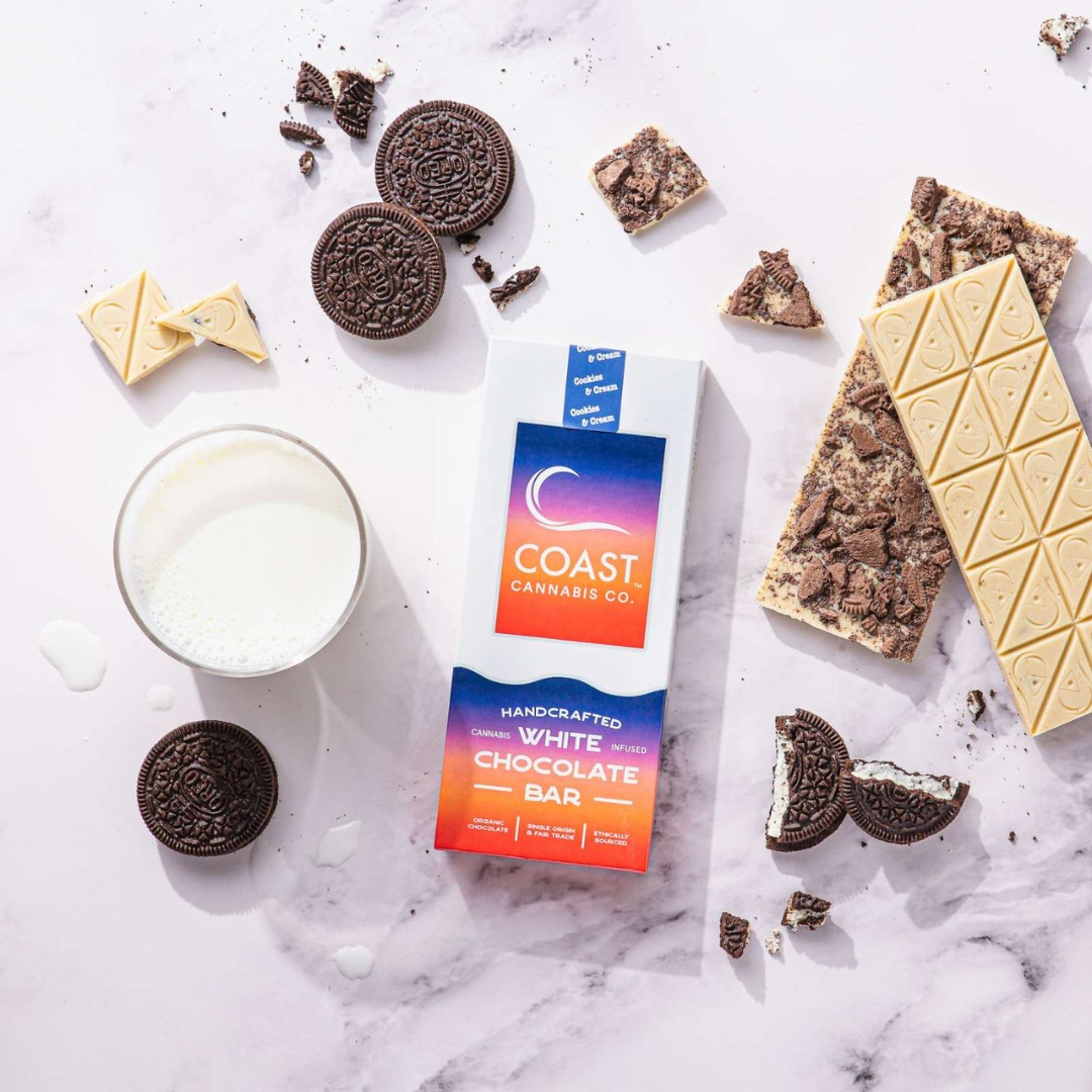 Cookies & Cream| Happy | White Chocolate Bar | 100MG THC