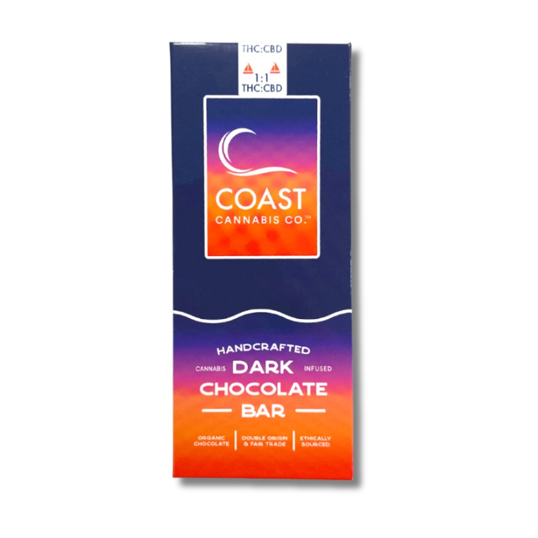 Dark Chocolate Bar | Relax | 1:1 | 100MG THC | 100MG CBD